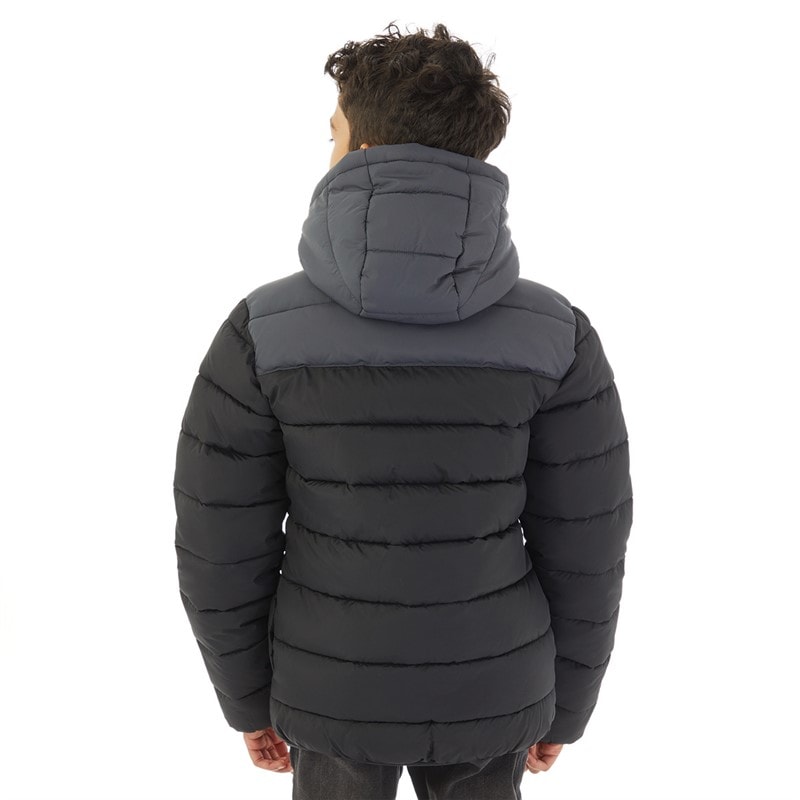 U.S. POLO ASSN. Jongens kleurblok juk puffer jas zwart - Afbeelding 2