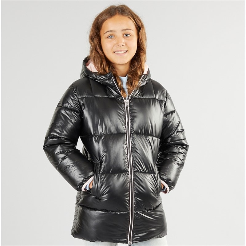 U.S. POLO ASSN. Meisjes Lange Puffer Jas Zwart