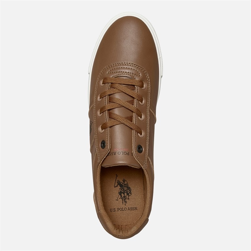 U.S. POLO ASSN. Heren Bobby PU Sneakers Tan / Marine PU - Afbeelding 4