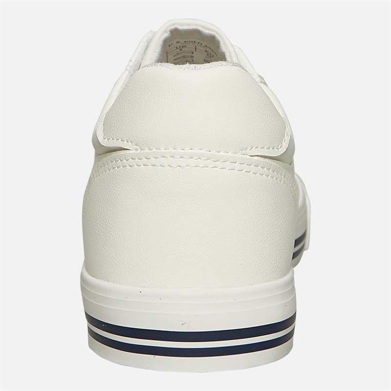 U.S. POLO ASSN. Heren Bobby PU Sneakers Wit / Marine PU - Afbeelding 3