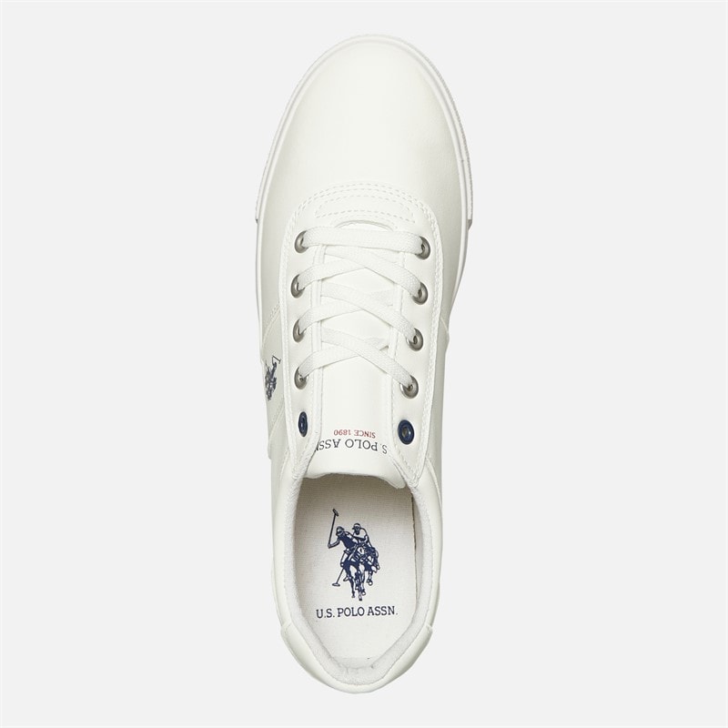 U.S. POLO ASSN. Heren Bobby PU Sneakers Wit / Marine PU - Afbeelding 4