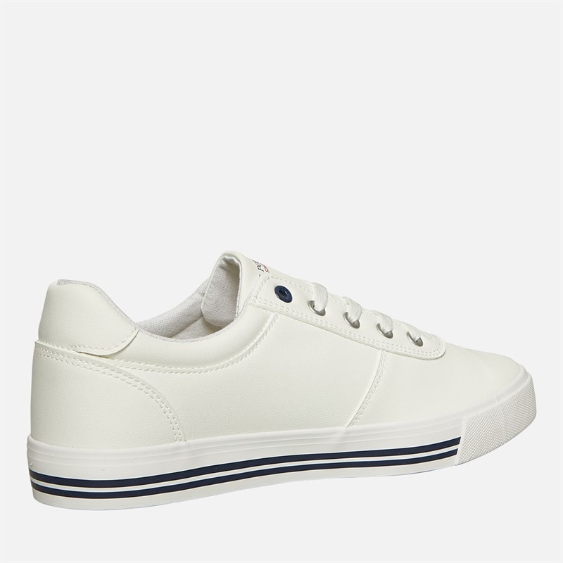 U.S. POLO ASSN. Heren Bobby PU Sneakers Wit / Marine PU - Afbeelding 5