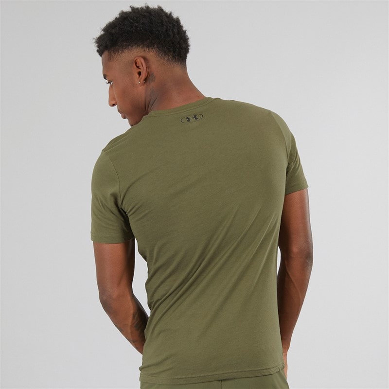 Under Armour Heren UA Sportstyle Left Chest Sports Performance Tops Kaki - Afbeelding 2