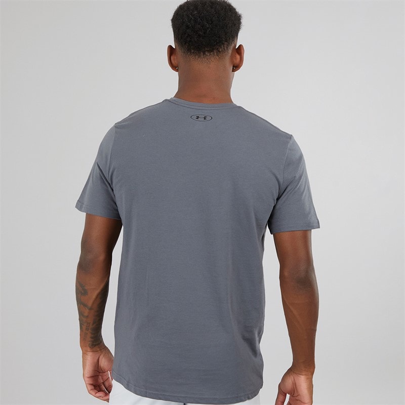 Under Armour T-shirt met korte mouwen voor Heren UA Sportstyle linker borst Castlerock/Zwart - Afbeelding 2
