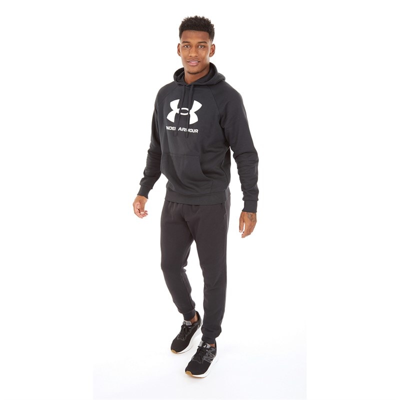 Under Armour Hoodie met Logo voor Heren UA Rival Fleece Zwart/Wit - Afbeelding 3