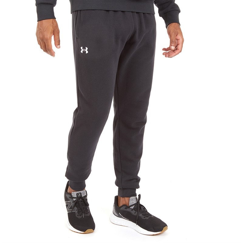 Under Armour Heren UA Rival Fleece Joggingbroek Zwart/Wit - Afbeelding 1
