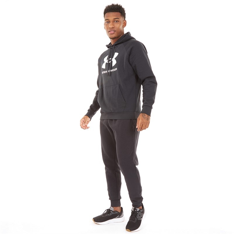 Under Armour Heren UA Rival Fleece Joggingbroek Zwart/Wit - Afbeelding 3