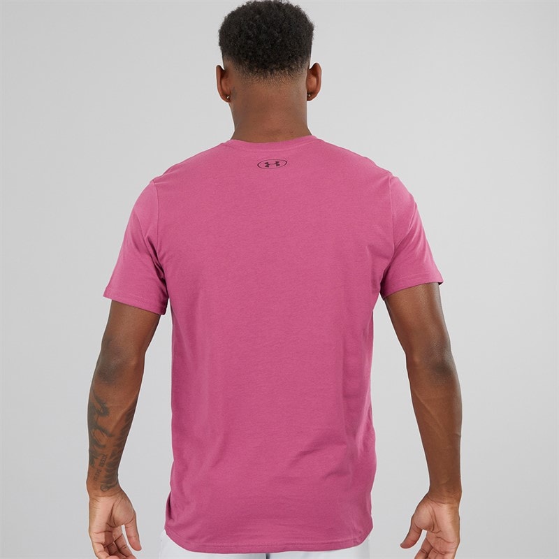 Under Armour Heren UA Sportstyle Linker Borst Korte Mouw T-Shirt Fuchsia Dusk / Donker Maroon - Afbeelding 2