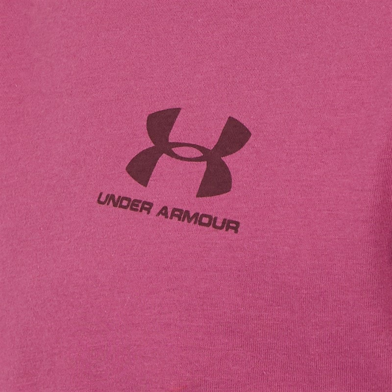 Under Armour Heren UA Sportstyle Linker Borst Korte Mouw T-Shirt Fuchsia Dusk / Donker Maroon - Afbeelding 3