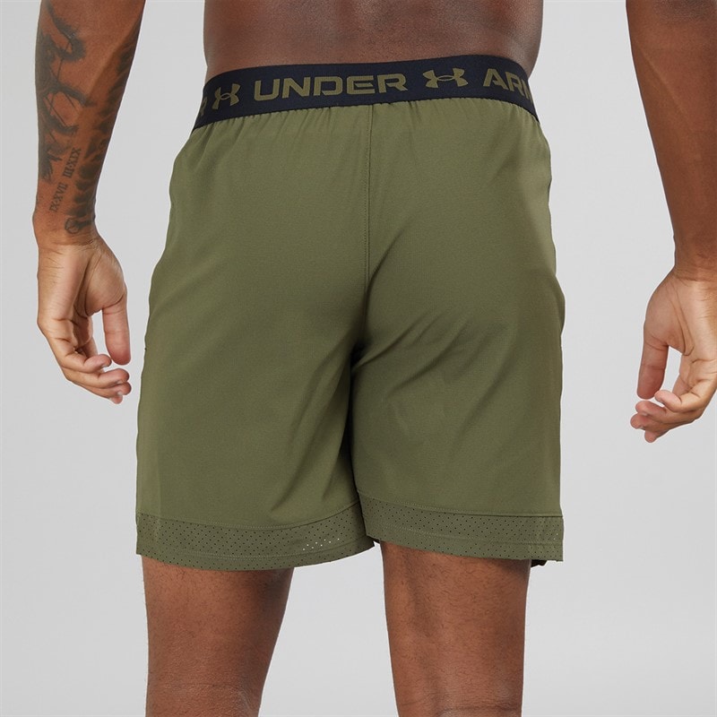 Under Armour Heren UA Vanish Woven 6 Inch Shorts Marine OD Green / Black - Afbeelding 3