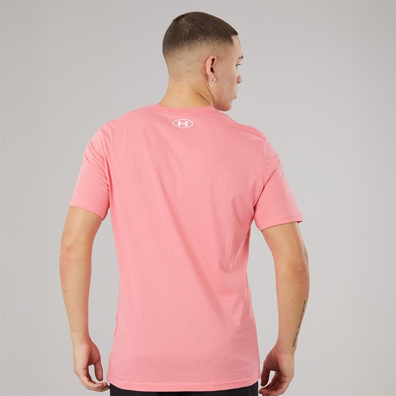 Under Armour T-shirt à manches courtes UA Sportstyle avec logo sur la poitrine Homme Bittersweet Pink/Blanc - Image 2