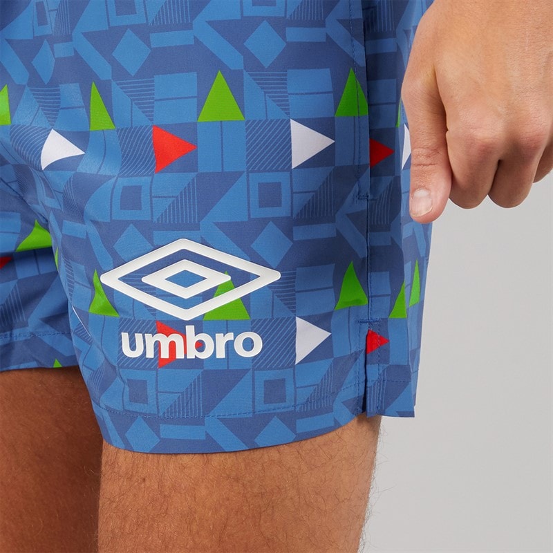 Umbro spodenki kąpielowe typu racer dla niego kolor Niebieski/Czerwony/Zielony/Biały – zdjęcie  3