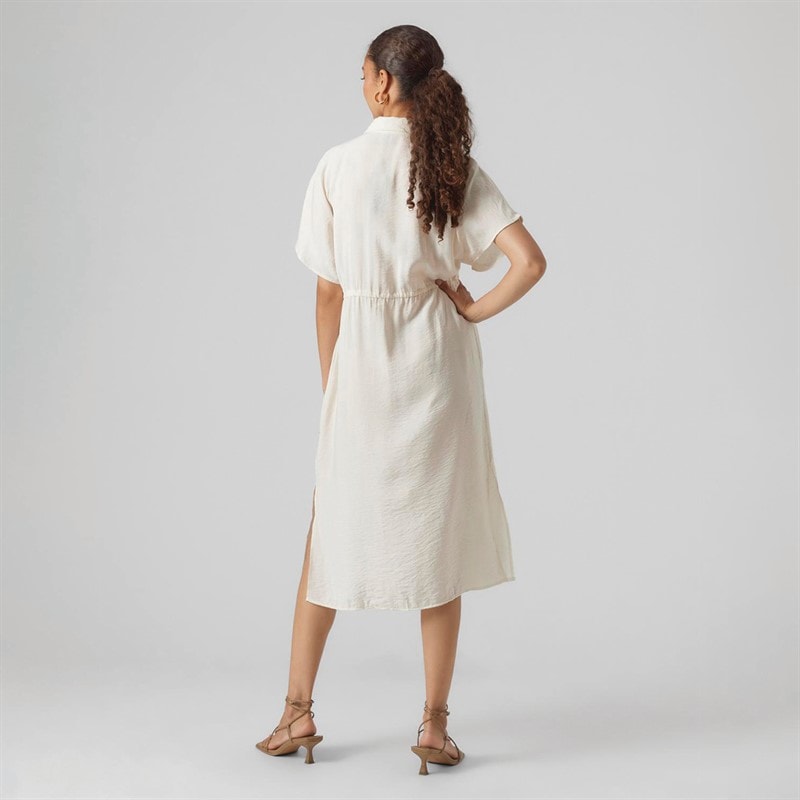 Vero Moda Robe Chemise Femme Iris Manches Courtes Ivoire Perle - Image 2