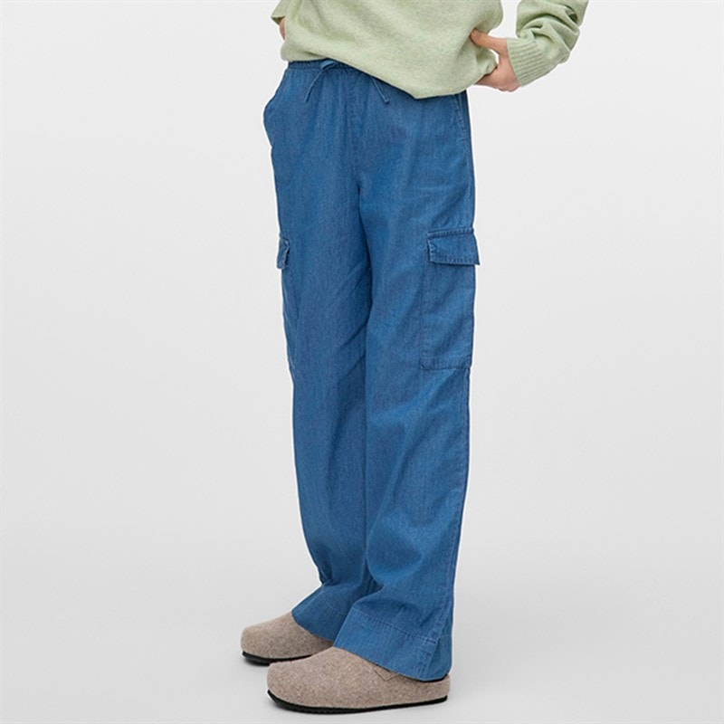 Vero Moda Meisjes Demi Cargo Broek Medium Blue Denim - Afbeelding 1