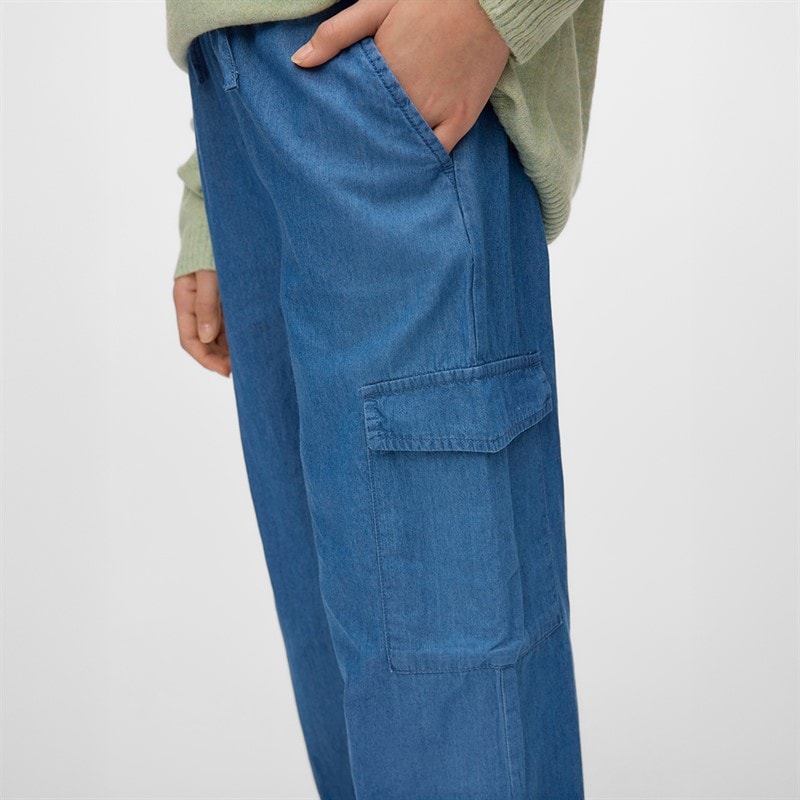 Vero Moda Meisjes Demi Cargo Broek Medium Blue Denim - Afbeelding 3