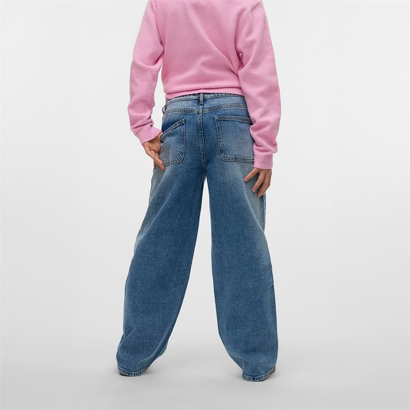 Vero Moda Meisjes Brook Wijde Jeans Medium Blue Denim - Afbeelding 2