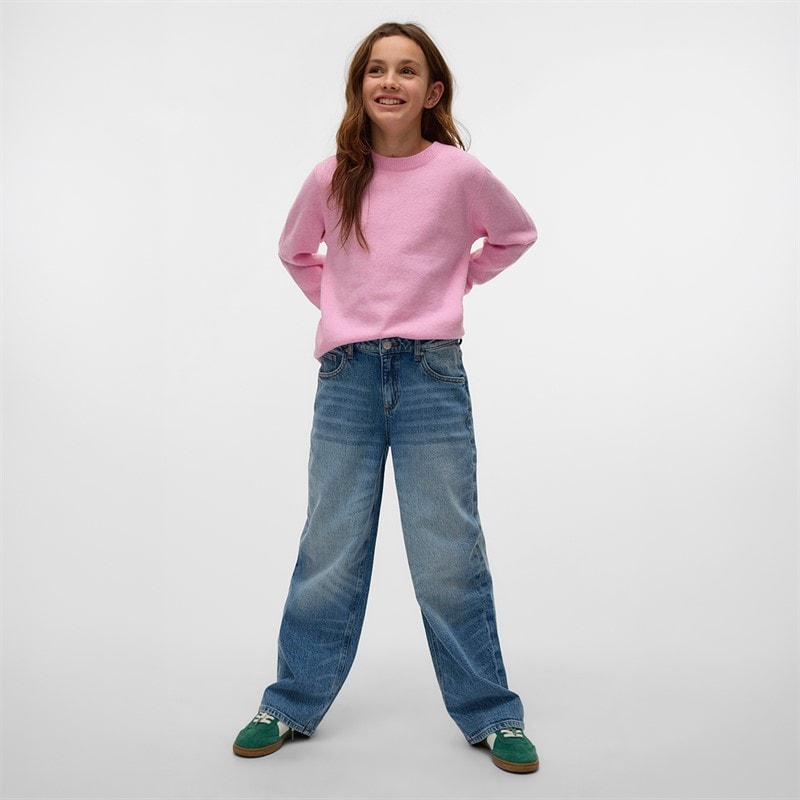 Vero Moda Meisjes Brook Wijde Jeans Medium Blue Denim - Afbeelding 3