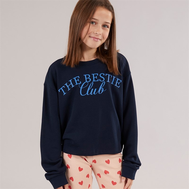 Vero Moda Meisjes Linsey Sweatshirt Navy Blazer The Bestie Club - Afbeelding 1