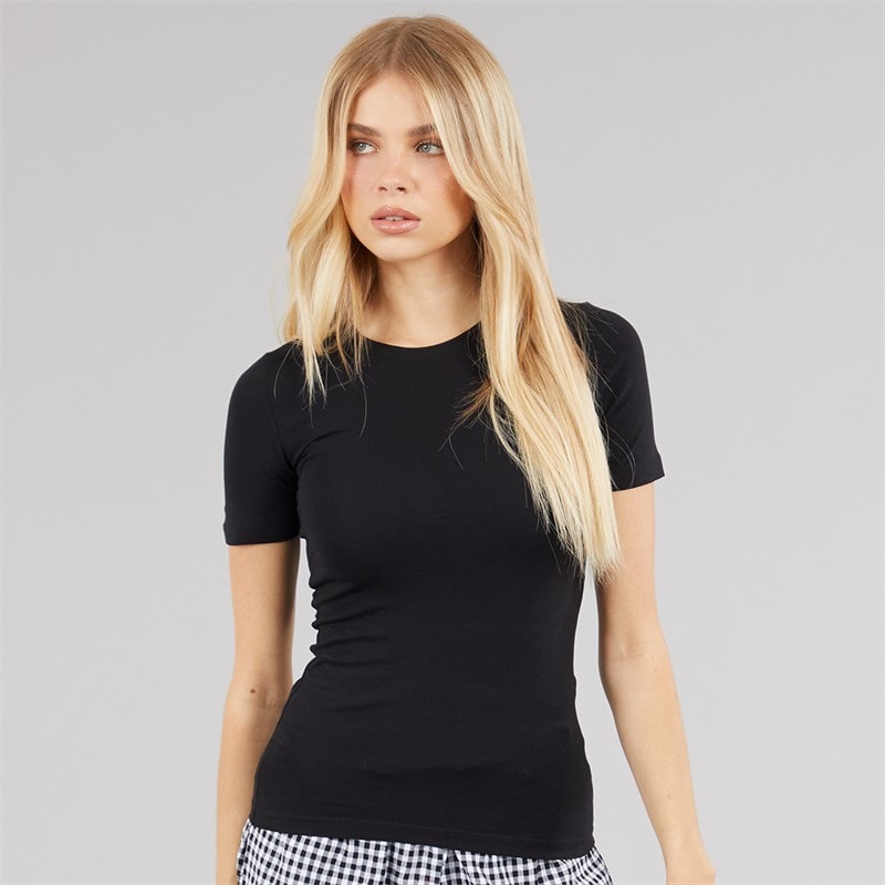 Vero Moda Dames Lulu T-shirt Zwart - Afbeelding 1