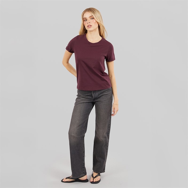 Vero Moda Paula T-shirt dla niej kolor Wine Tasting – zdjęcie  3