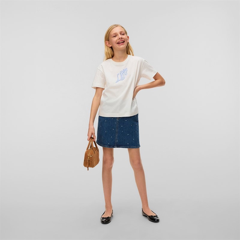 Vero Moda T-shirt Fille Palma Mette Blanc Neige - Image 3