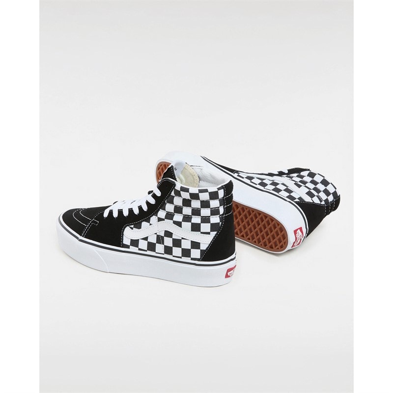 Vans Sk8-Hi Platform 2 Schaakbord Sneakers Schaakbord/Echt Wit - Afbeelding 2