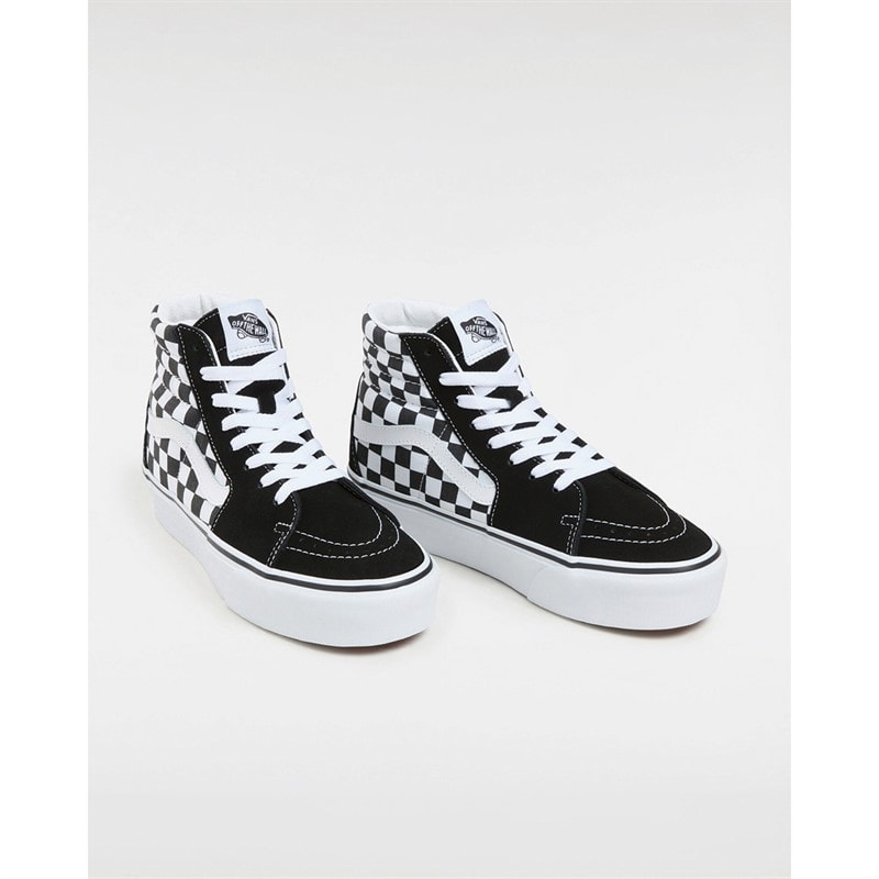 Vans Sk8-Hi Platform 2 Schaakbord Sneakers Schaakbord/Echt Wit - Afbeelding 3