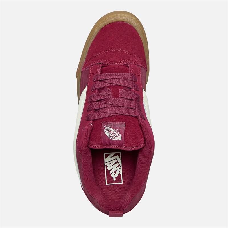Vans Heren Knu Skool Sneakers Donker Rood/Gum - Afbeelding 4