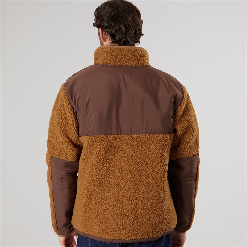 Resteröds Sweat-Shirt à fermeture éclair en panneaux marron homme - Image 2