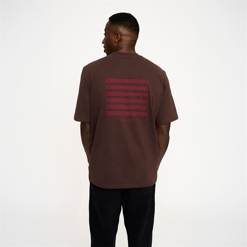 Resteröds Heren T-shirt met print Bruin