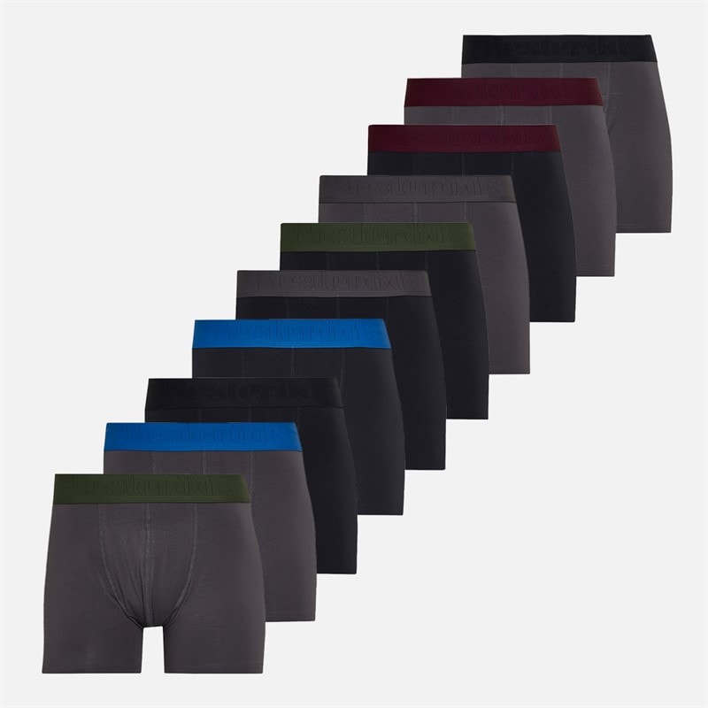 Resteröds Heren Katoen Tien Pack Boxer Trunks Multicolour