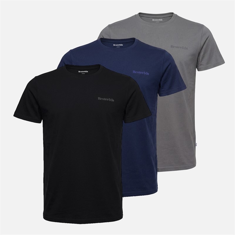 Resteröds Herren 3er-Pack T-Shirts Multicolour
