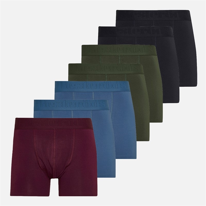 Resteröds Heren Katoen Set van 7 Boxer Trunks Multicolour - Afbeelding 1