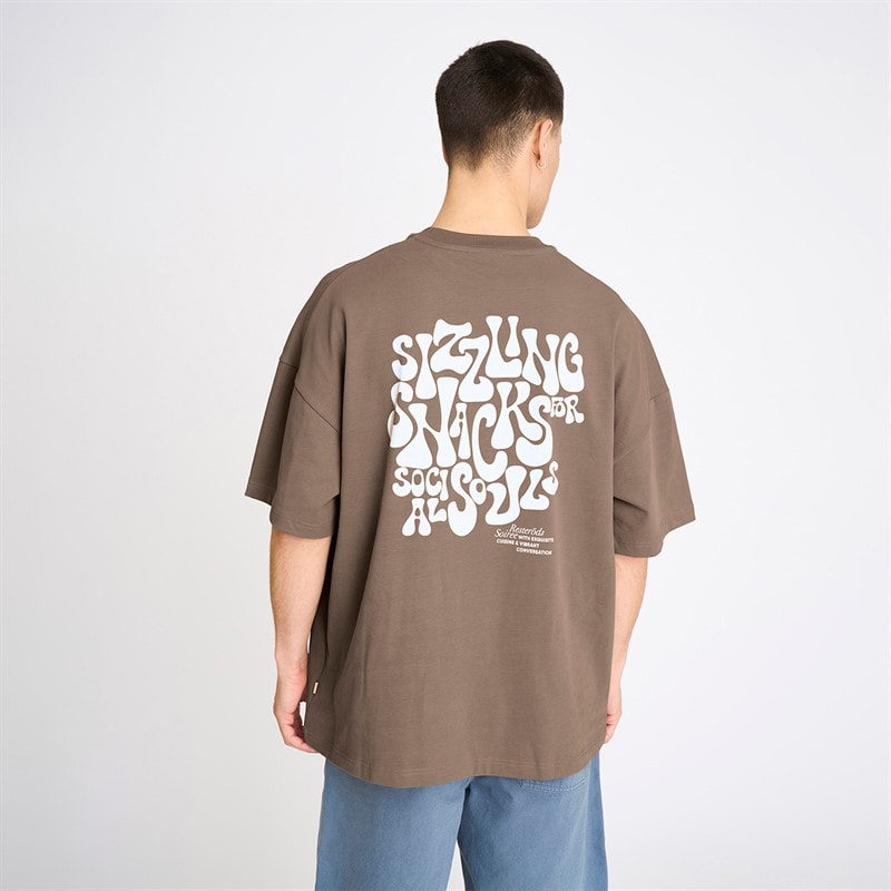 Resteröds Herren Tas Print T Shirt Braun