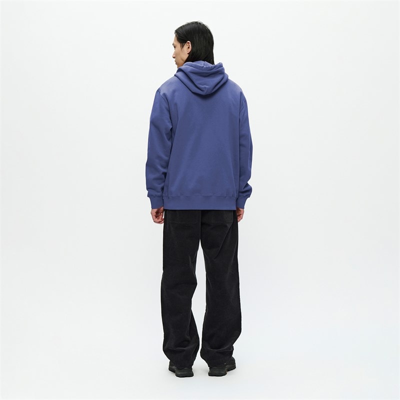 Wood Wood Heren Cass Borstprint Hoodie Skipper Blue - Afbeelding 3