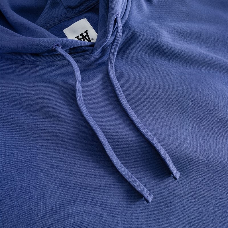 Wood Wood Heren Cass Borstprint Hoodie Skipper Blue - Afbeelding 5