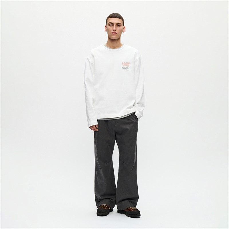 Wood Wood Heren Ryan Sweatshirt Bright White - Afbeelding 2