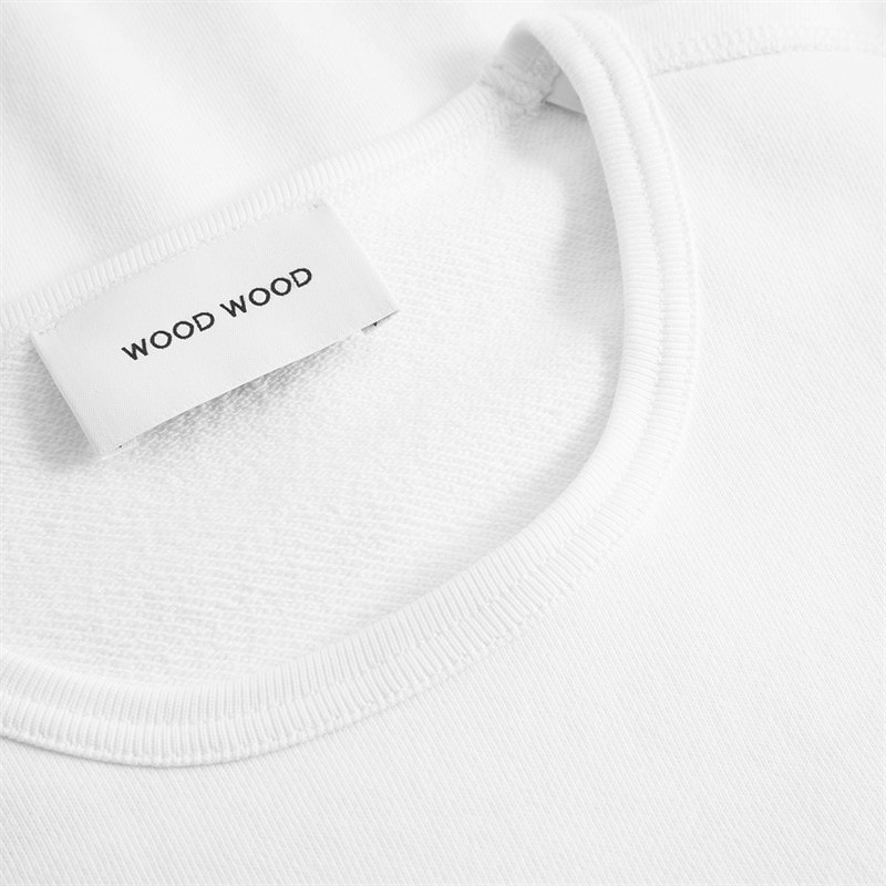 Wood Wood Heren Ryan Sweatshirt Bright White - Afbeelding 5