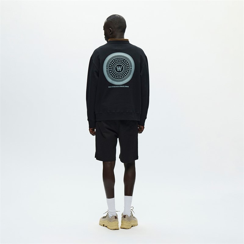 Wood Wood Heren James Sweatshirt Zwart - Afbeelding 3