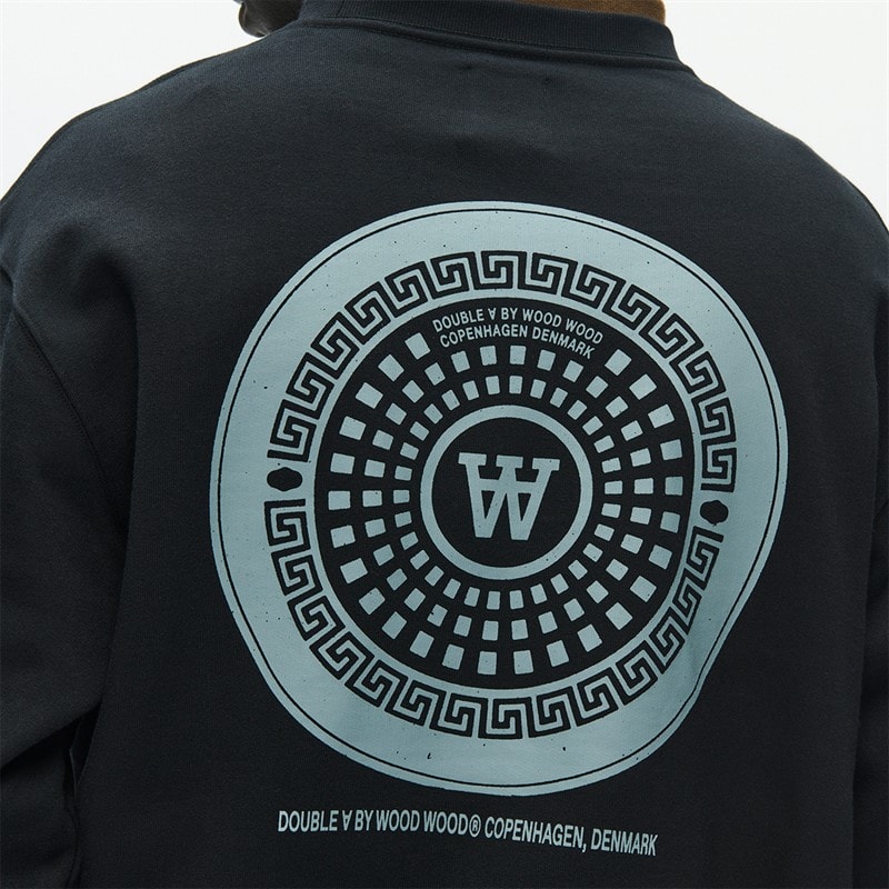 Wood Wood Heren James Sweatshirt Zwart - Afbeelding 4
