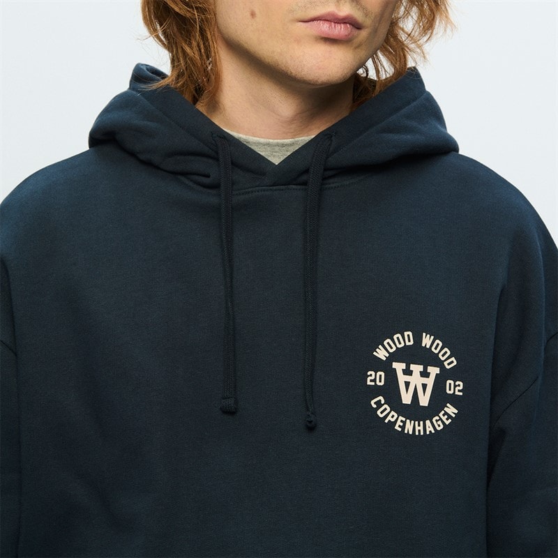 Wood Wood Cass bluza z kapturem dla niego kolor Outer Space – zdjęcie  3