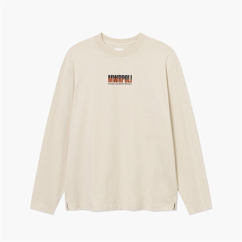 Wood Wood Heren Liam Lange Mouw T-shirt Silver Birch - Afbeelding 3