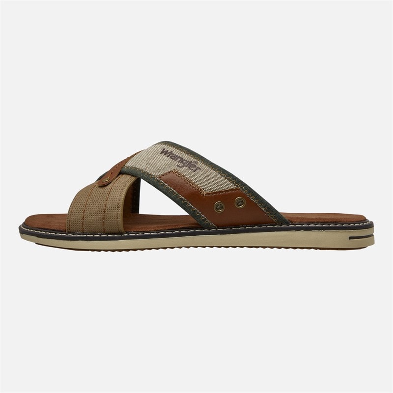 Wrangler Heren Calvin Slippers Warm Sand - Afbeelding 2