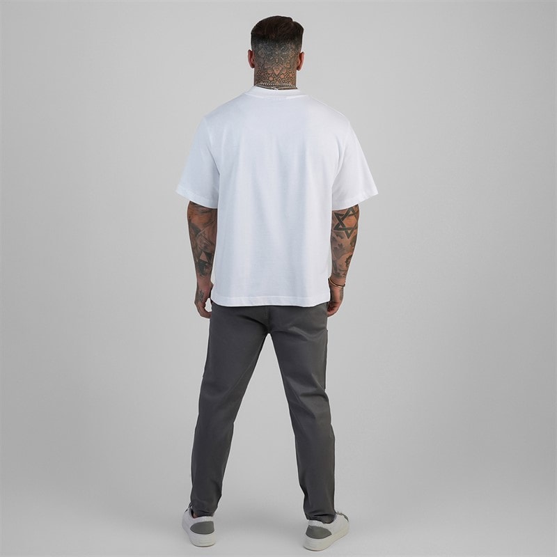 SikSilk Heren Oversized T-shirt Wit - Afbeelding 4