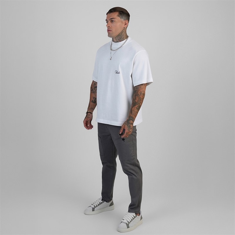 SikSilk Heren Oversized T-shirt Wit - Afbeelding 5