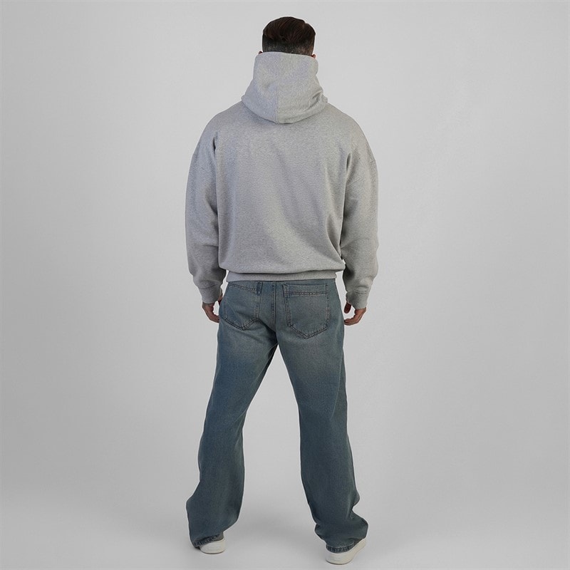 SikSilk Heren Essentiële Hoodie Grey Marl - Afbeelding 5