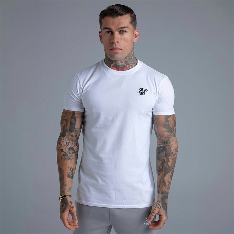 SikSilk Heren Basics T-shirt Wit