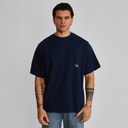 SikSilk Heren Oversized T-shirt Navy