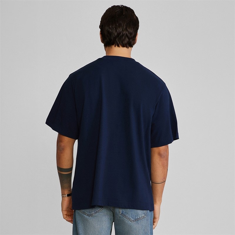 SikSilk Heren Oversized T-shirt Navy - Afbeelding 3