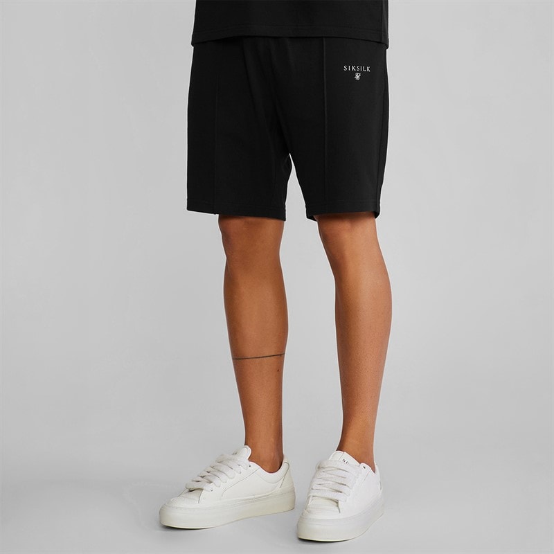 SikSilk Heren Polo Shirt En Korte Broek Set Zwart - Afbeelding 5
